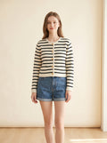Women's Striped Button Knit Cardigan Sweater