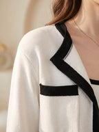 Women's Contrast Trim Knit Cardigan Sweater