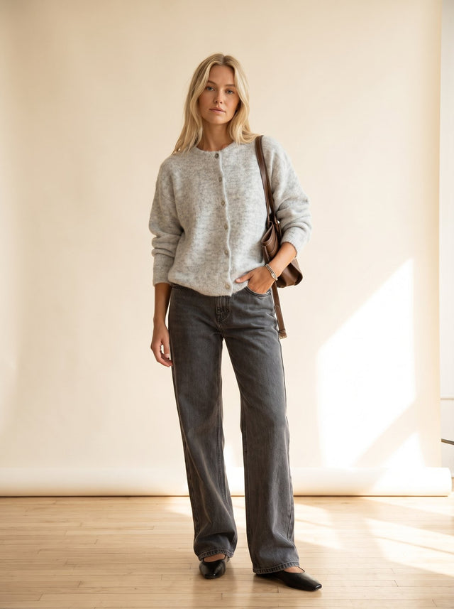 Women's Oversized Button Knit Cardigan Sweater